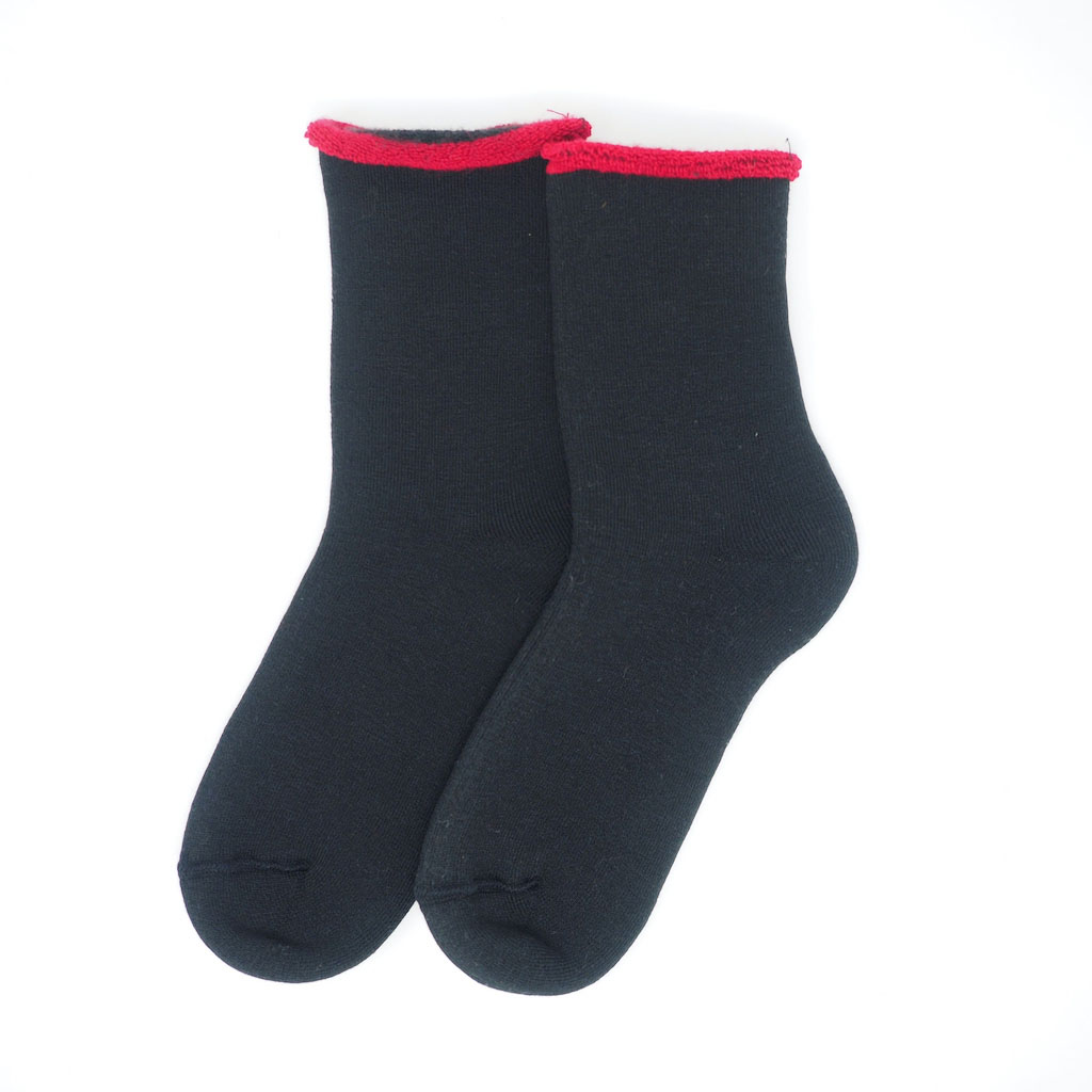 fluffy socks SIMPLE black FEEL MY FOOT STEPS もこもこソックス フィンランド製