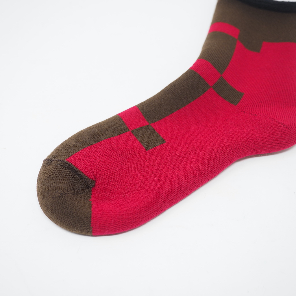 fluffy socks(もこもこソックス)LATTICE red FEEL MY FOOT STEPS
