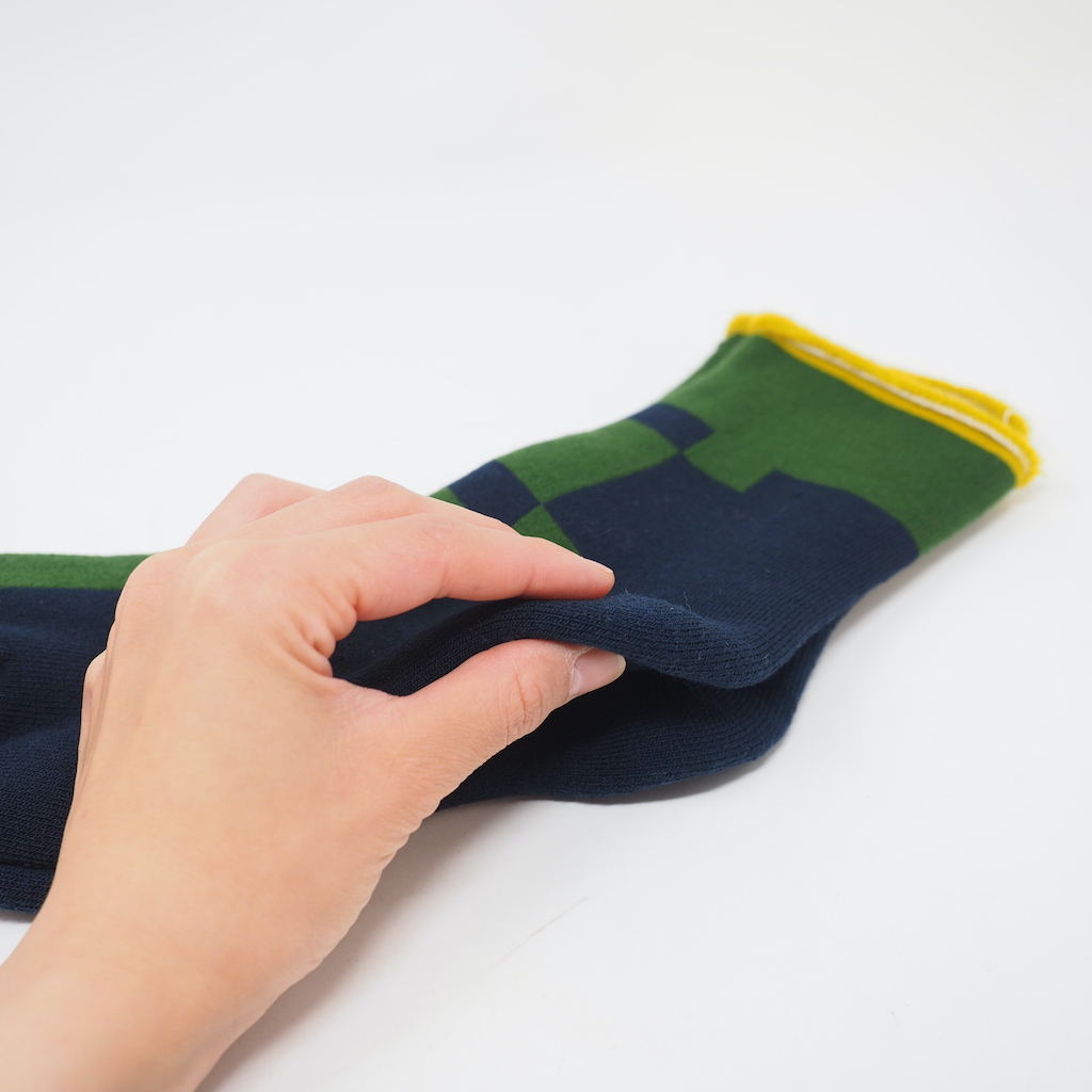 fluffy socks(もこもこソックス)LATTICE navy FEEL MY FOOT STEPS