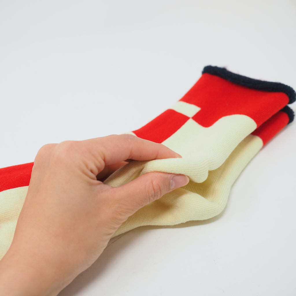 fluffy socks（もこもこソックス）LATTICE cream white FEEL MY FOOT STEPS