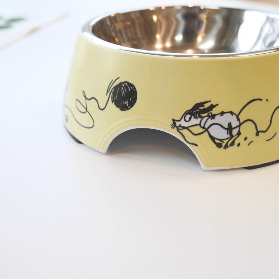 MOOMIN ムーミン ペットフードボウル Mイエロー muurla ムールラ