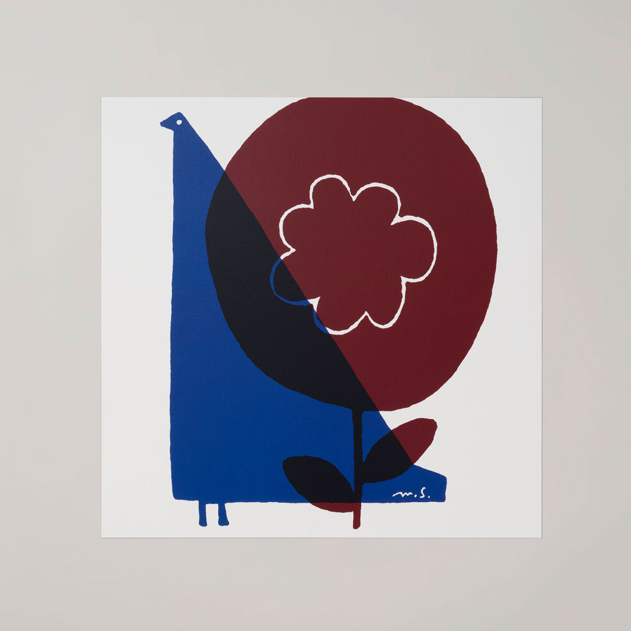 30×30cm アートポスター BARA BIRD（バラバード）blue 鈴木マサル a good view
