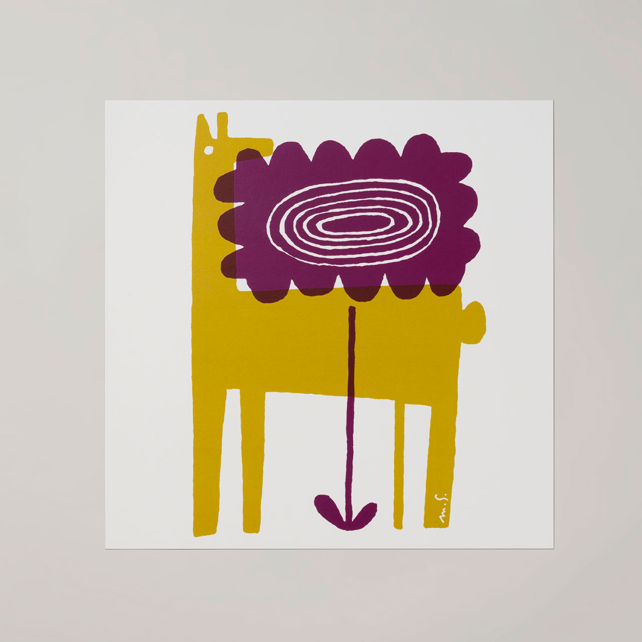 20×20cm 30×30cm HIMAWARI PONY（ヒマワリポニー）mustard  アート ポスター a good view