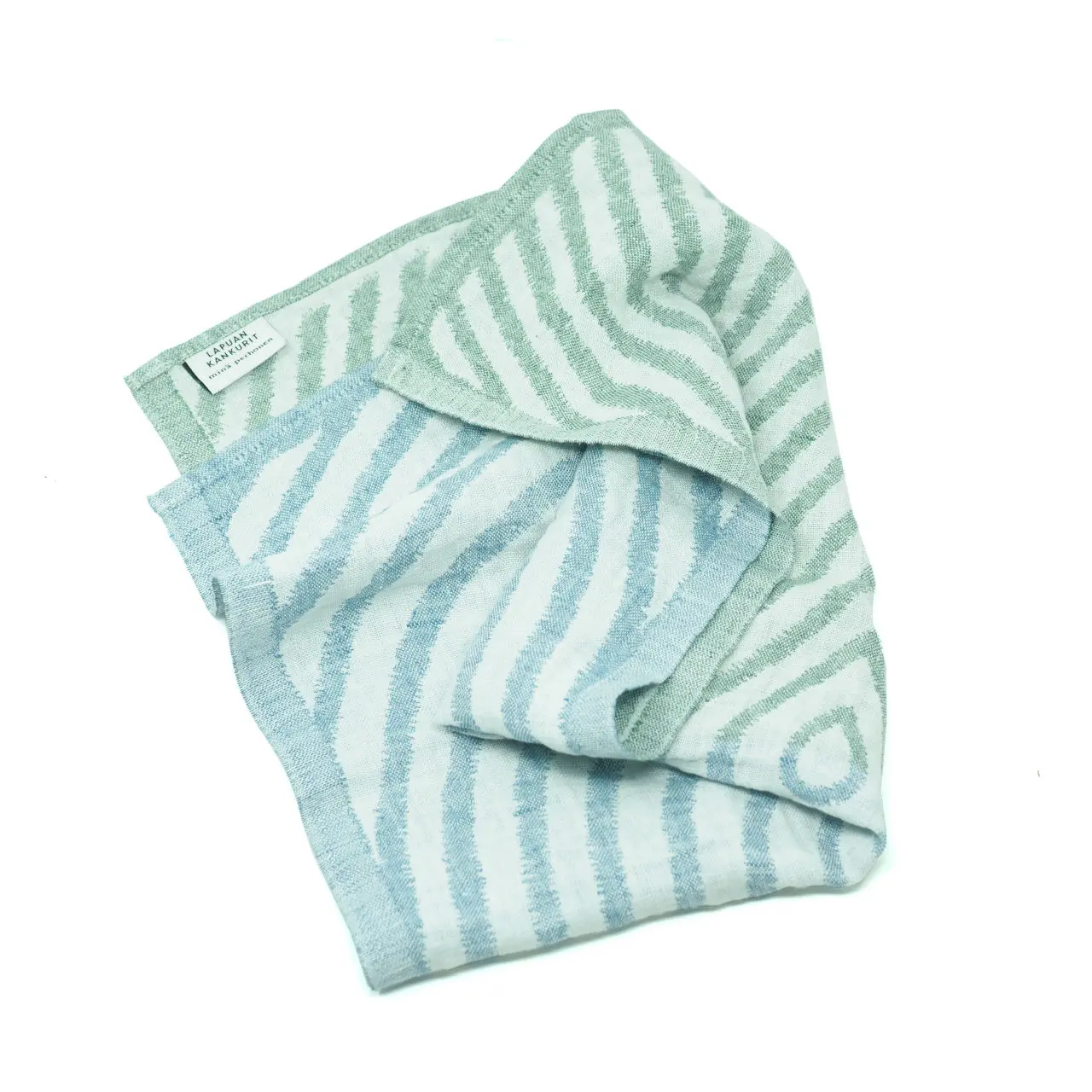 METSÄLAMPI タオル 46x70cm white-green-rainy blue（LAPUAN KANKURIT ラプアンカンクリ）