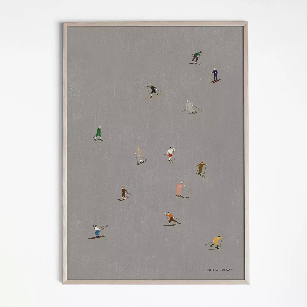 40×50cm Fine Little Day ポスター SKIERS フレーム別売り