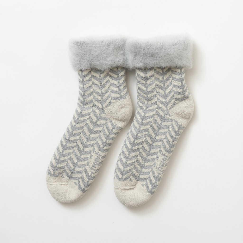 FROM F フィンランド製もこもこソックス herringbone ヘリンボーン ライトベージュ