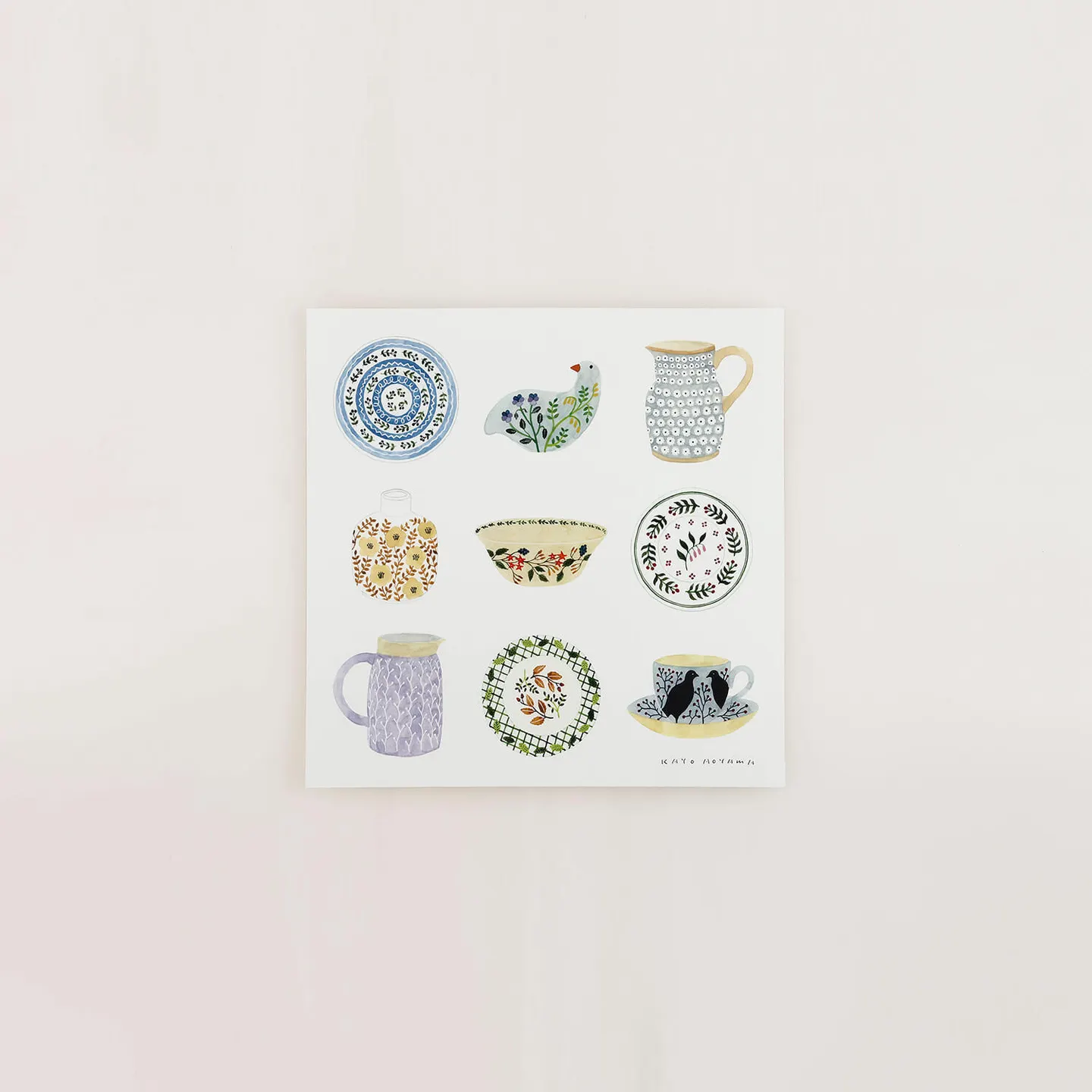 POTTERIES アートポスター 20×20cm 青山佳世 a good view