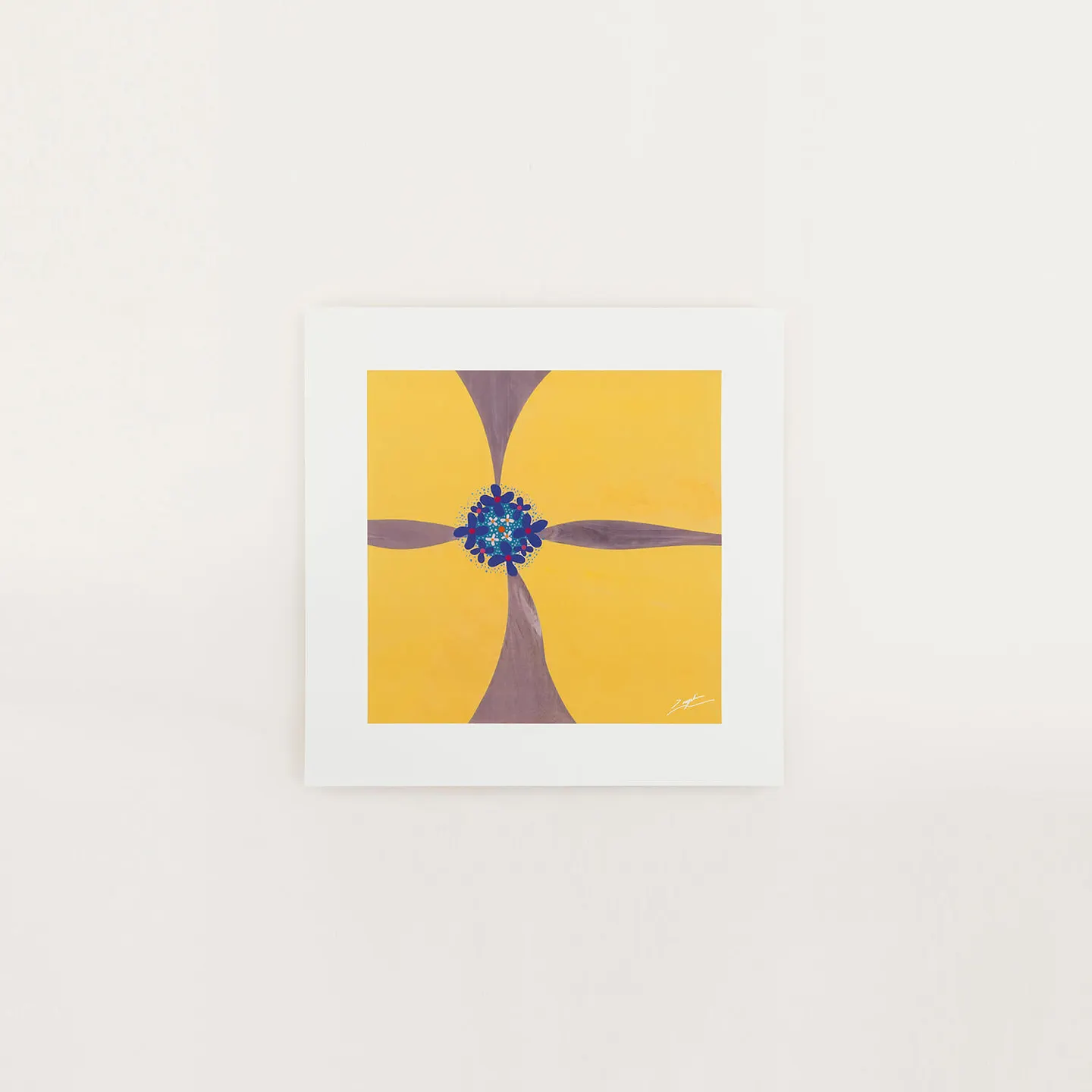 AIRY FLOWER yellow アートポスター ELEMENTI ART 20×20cm a good view