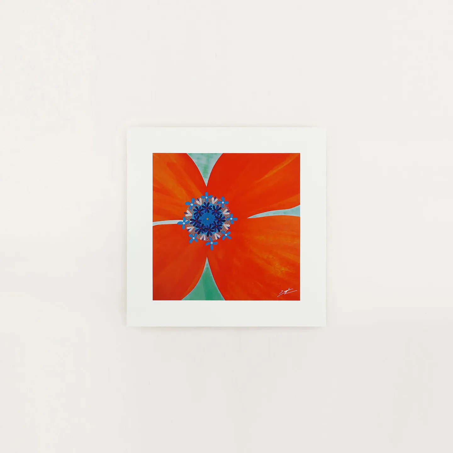 AIRY FLOWER orange アートポスター ELEMENTI ART 20×20cm a good view