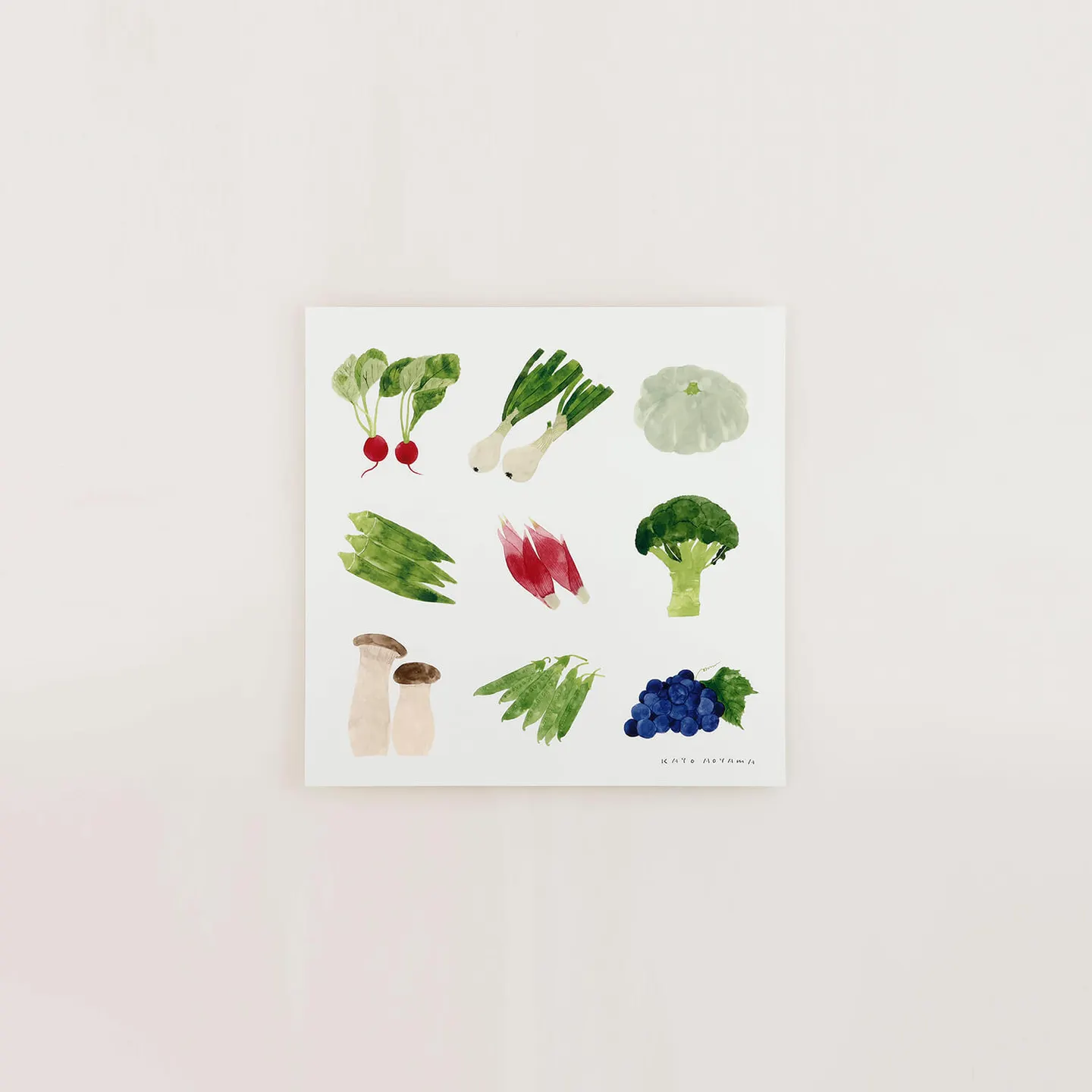 VEGETABLES アートポスター 20×20cm 青山佳世 a good view