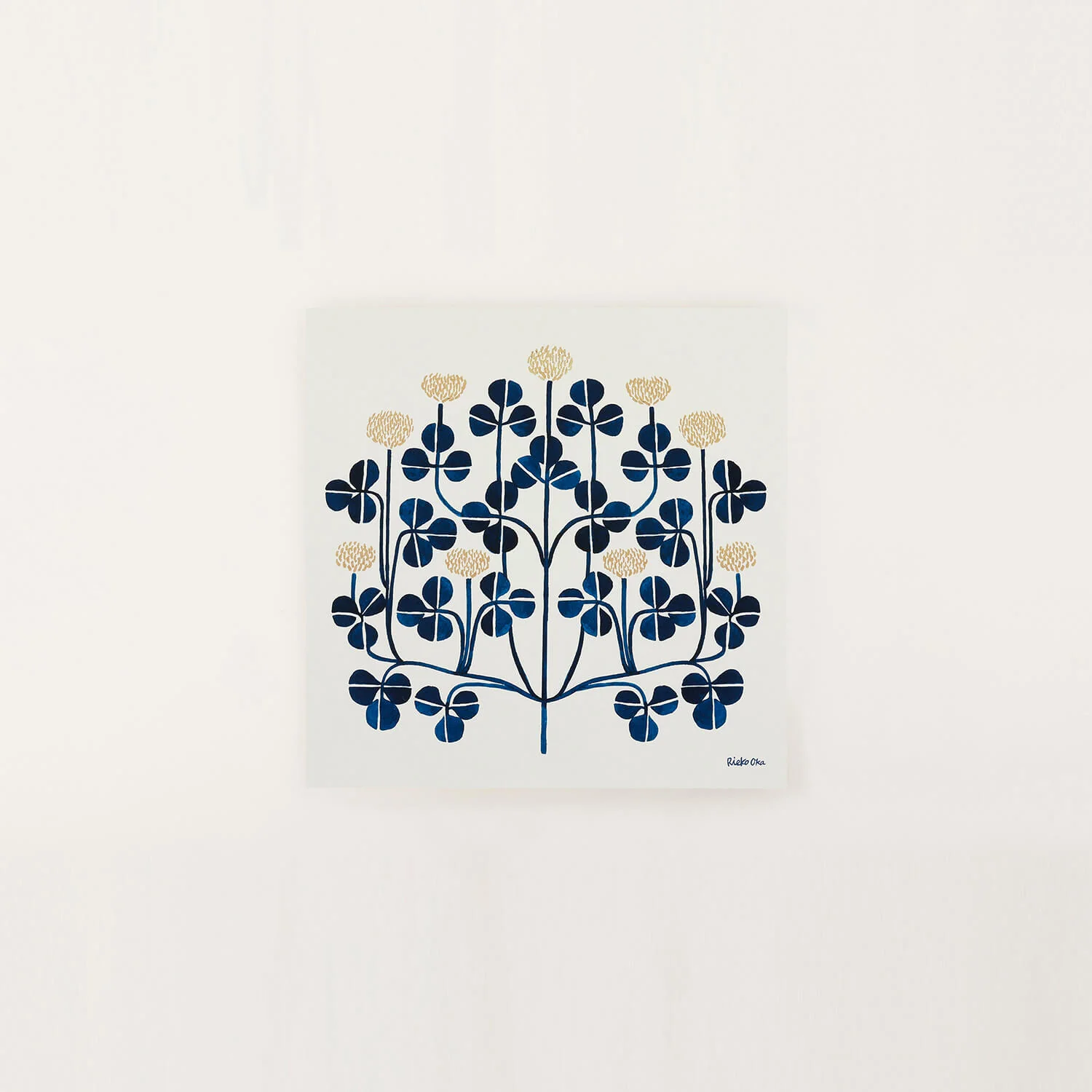 アートポスター 20×20cm White clovers（シロツメクサ ）a good view