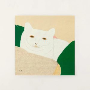 アートポスター 20×20cm いえにいるシロネコ ado 渡辺真希子 a good view