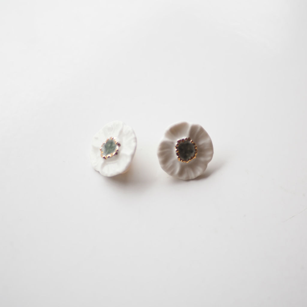 七窯社 美濃焼 アクセサリー 優花 イヤリング/ピアス 白