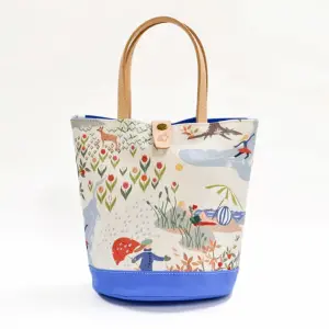 le onde 丸底ミニトートバッグ nigiyaca tote ARS ブルー