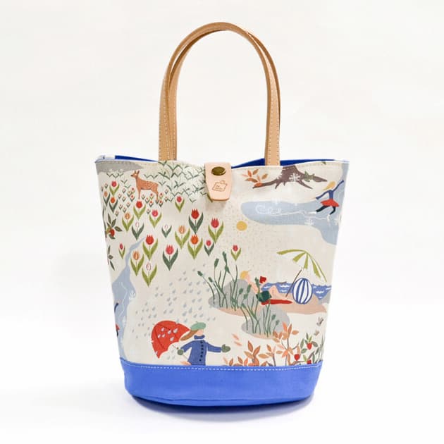 le onde 丸底ミニトートバッグ nigiyaca tote ARS ブルー
