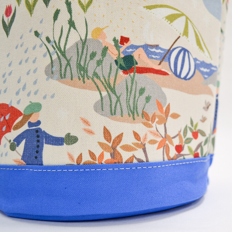 le onde 丸底ミニトートバッグ nigiyaca tote ARS ブルー