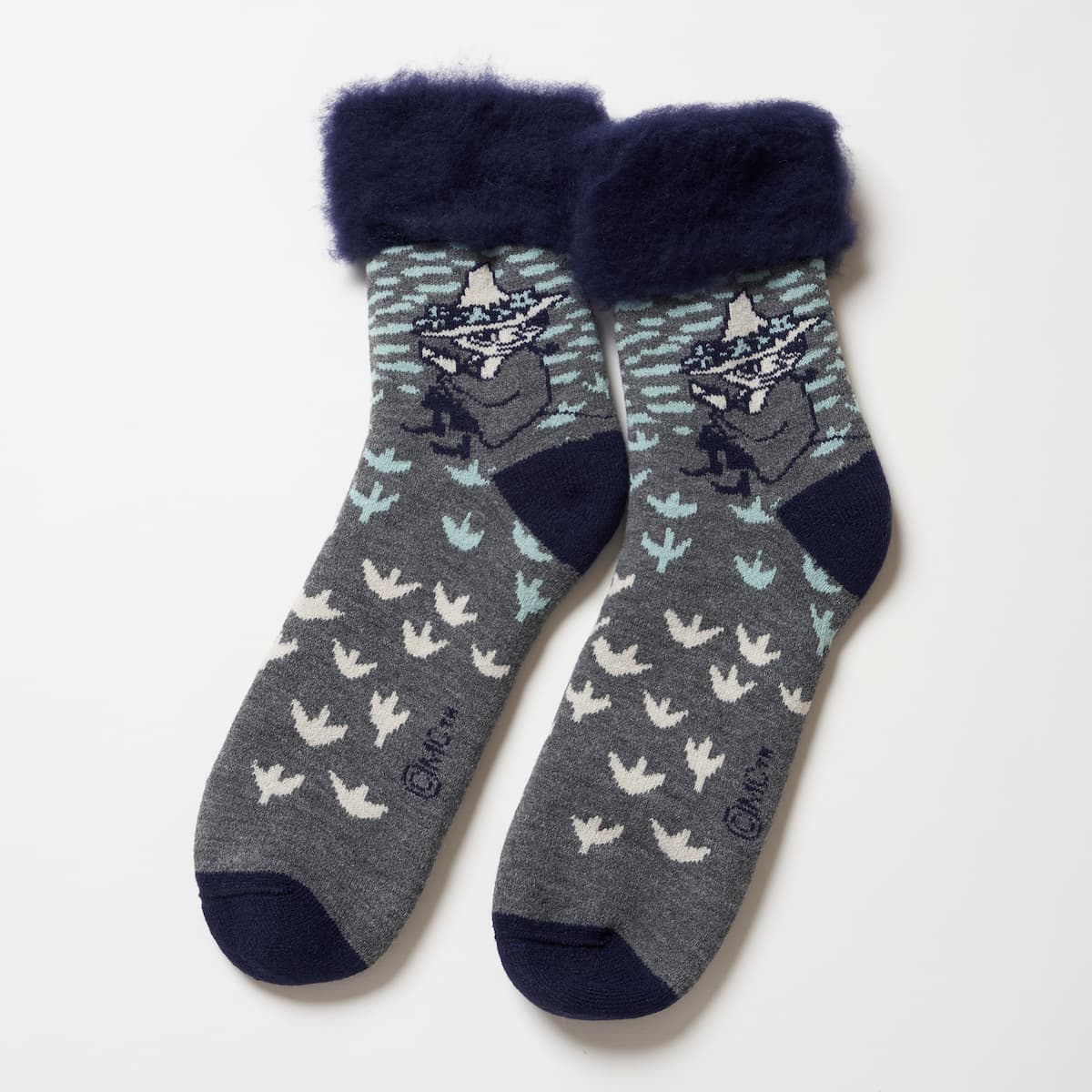 Lサイズ FROM F MOOMIN フィンランド製もこもこソックス Nuuskamuikkunen スナフキン