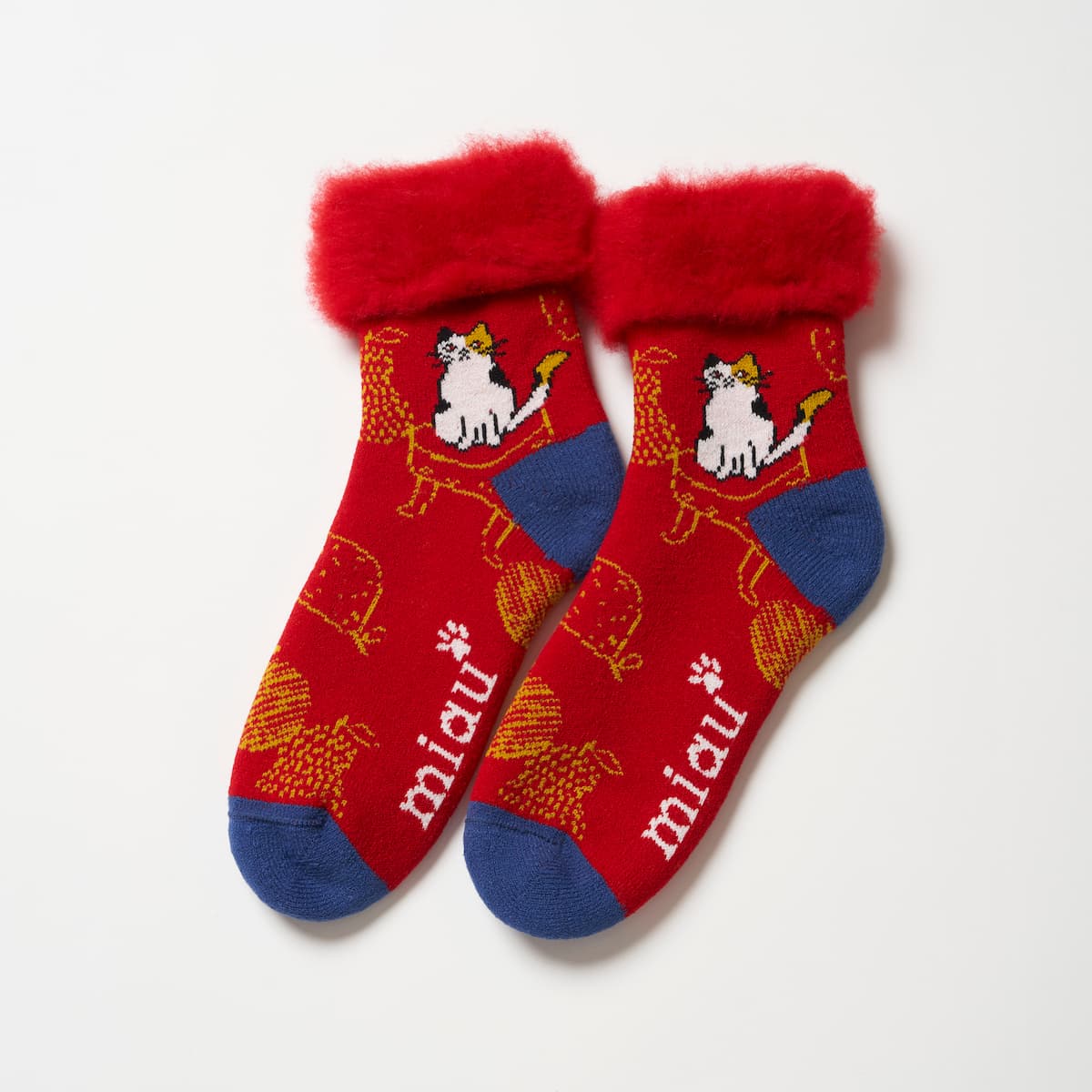 FROM F miau フィンランド製もこもこソックス tuoli ja minä 椅子とわたし レッド