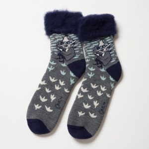 Lサイズ FROM F MOOMIN フィンランド製もこもこソックス Nuuskamuikkunen スナフキン